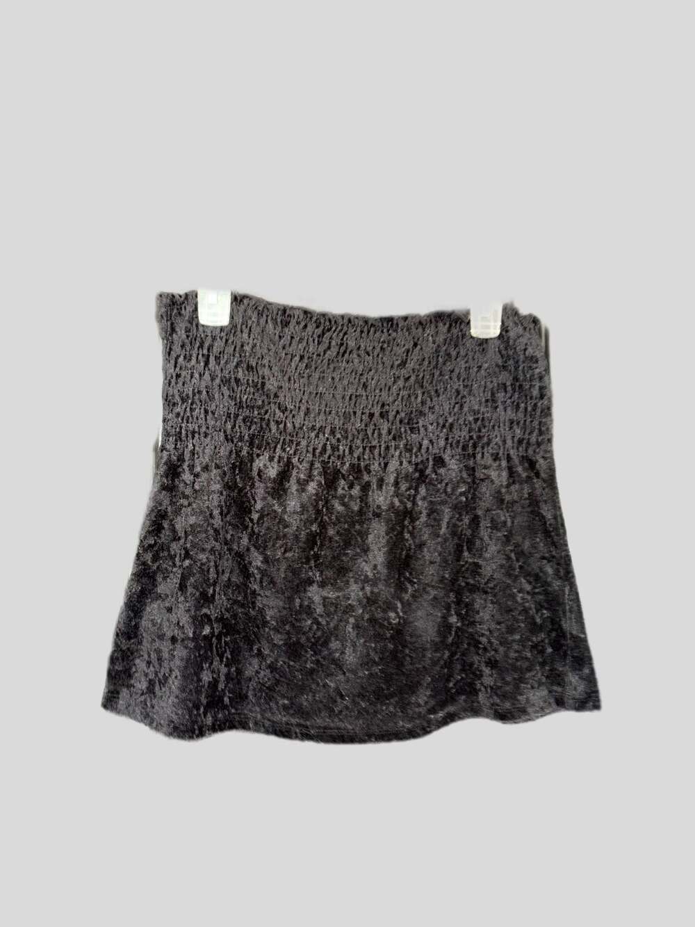 Next Era Couture Black Crushed Velvet Smocked tube top